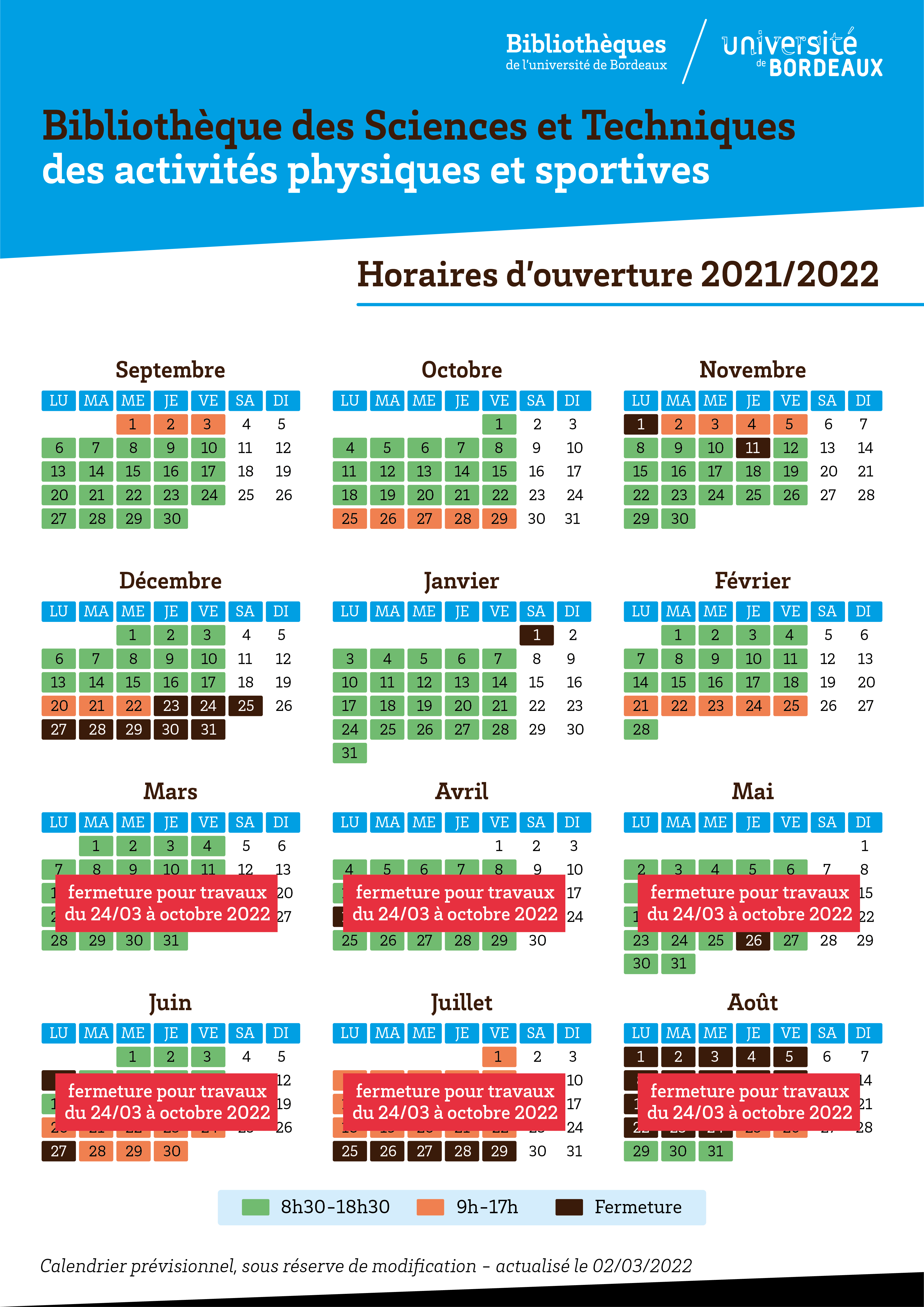 2021-2022_horaires-bib-staps_fermeture